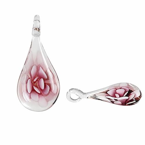 Pendentif Murano pour boucle d'oreille, chalumeau, larme, fleur intérieure, plus de couleurs à choisir Vendu par paire