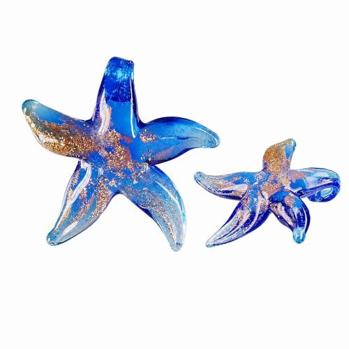 Pendentif Murano pour boucle d'oreille, chalumeau, étoile, sable d'or, plus de couleurs à choisir Vendu par PC