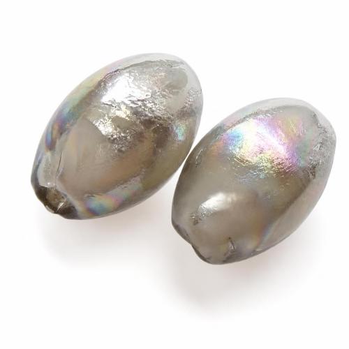 Plattierte Lampwork Perlen, oval, keine, 11x16mm, Bohrung:ca. 2mm, 1000PCs/Menge, verkauft von Menge