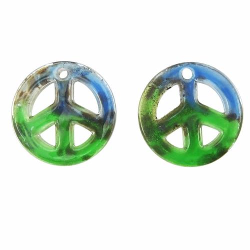 Pendentif Murano pour boucle d'oreille, chalumeau, Plat rond, sable d'or Environ 2mm, Vendu par paire