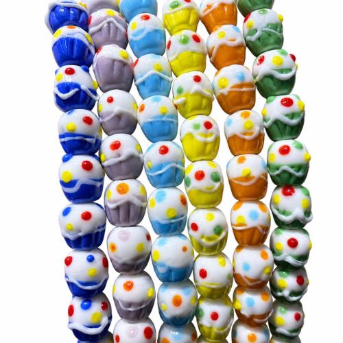 花のランプワーク ビーズ, ランプワーク, 花形, DIY, 無色 穴:約 2mm, 売り手 パソコン