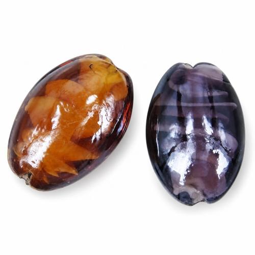 Perles murano plaquées, chalumeau, spiralé intérieurement & mélangé, couleurs mélangées Environ 2mm Vendu par sac