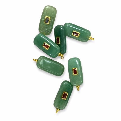 Gemstone Jewelry Pendants, Rectangle, DIY & micro pave cubic zirconia 
