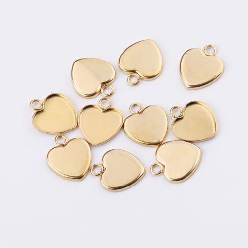 Stainless Steel Pendant Setting, 304 Stainless Steel, Heart, real gold plated, DIY 