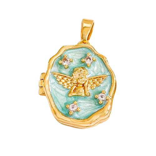 Enamel Brass Pendants, with Plastic Pearl, plated, DIY 
