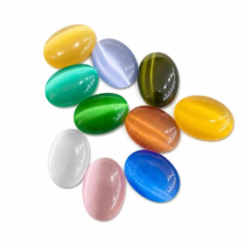 Cats Eye Cabochons, Flat Oval, DIY 