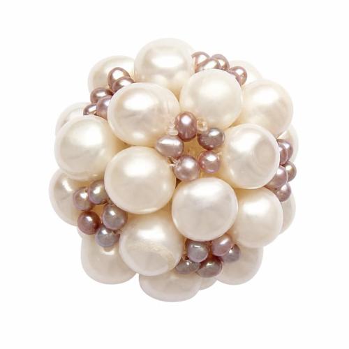 Ball Cluster Cultured Pearl Beads, Freshwater Pearl, Round, handmade 40mm 