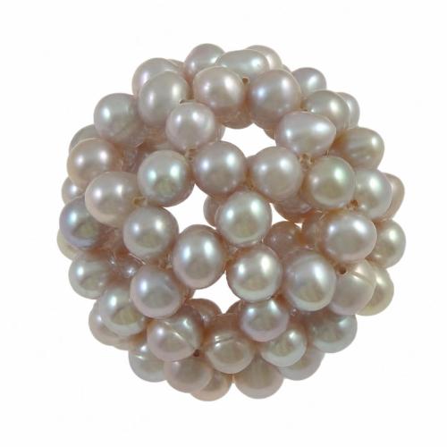 Ball Cluster Cultured Pearl Beads, Freshwater Pearl, Round, handmade 40mm 