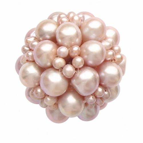 Ball Cluster Cultured Pearl Beads, Freshwater Pearl, Round, handmade 37mm 