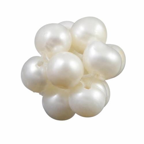 Ball Cluster Cultured Pearl Beads, Freshwater Pearl, Round, handmade 12mm 