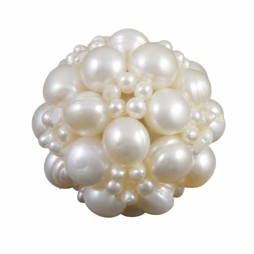 Ball Cluster Cultured Pearl Beads, Freshwater Pearl, Round, handmade 33mm 