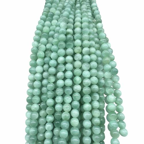 Single Gemstone Beads, Angelite, Round, DIY green Approx 38 cm 