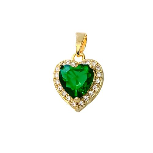 Cubic Zirconia Micro Pave Brass Pendants, Heart, plated, DIY & micro pave cubic zirconia 