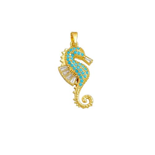Cubic Zirconia Micro Pave Brass Pendants, plated, ocean design & DIY & micro pave cubic zirconia, pendent size 12-26mm 