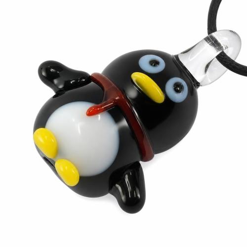 Pendentifs de Murano animaux , chalumeau, pingouin, noire, 20-21mm, 26-28mm Environ 2mm Vendu par sac
