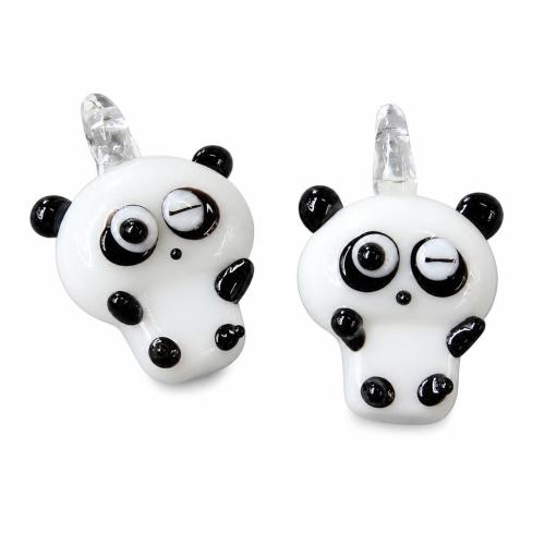Pendentifs de Murano animaux , chalumeau, panda, deux tons Environ 3mm, Vendu par PC