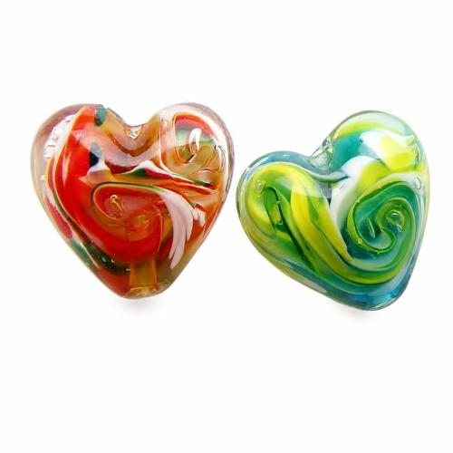 Perles murano faites à la main , chalumeau, coeur, fait à la main, plus de couleurs à choisir Environ 2.5mm, Vendu par PC