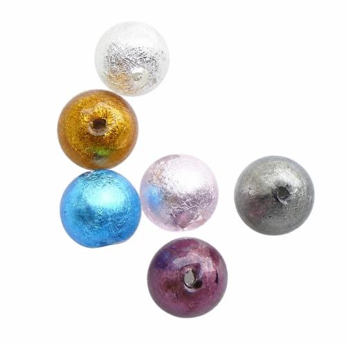 Perles murano feuille d'argent, chalumeau, Rond, plus de couleurs à choisir Environ 2mm, Vendu par PC