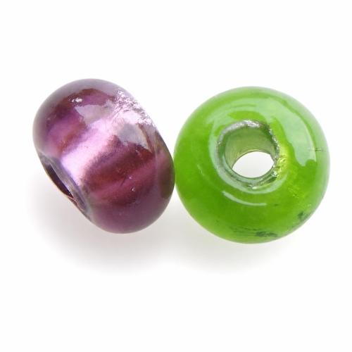Perles murano feuille d'argent, chalumeau, rondelle, plus de couleurs à choisir Environ 3mm Vendu par sac