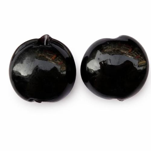 Perles murano feuille d'argent, chalumeau, Plat rond, multiple tailles pour le choix Environ 2mm Vendu par sac