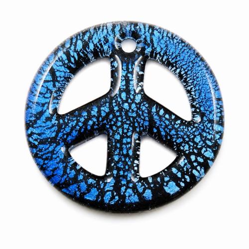 Moulding Lampwork Pendants, Flat Round, silver foil Approx 4mm 