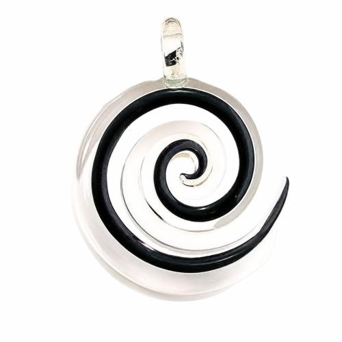 Lampwork Pendants, Helix, handmade, two tone, 56mm Approx 6mm 