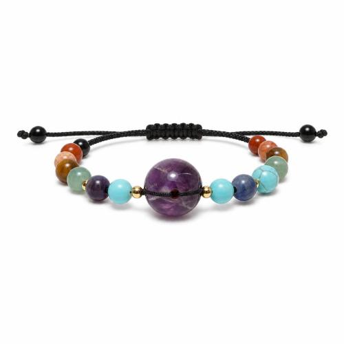 Gemstone Bracelet, with Polyester Cord, polished & Unisex & adjustable Approx 16 cm 