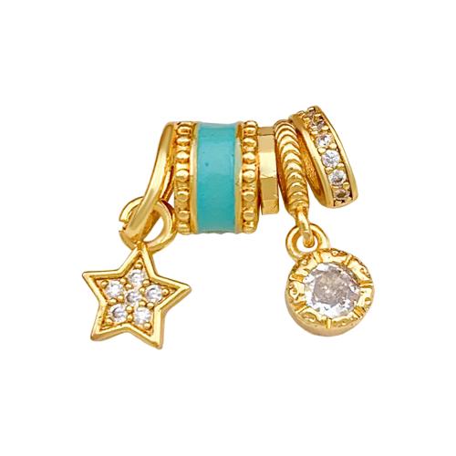 Cubic Zirconia Micro Pave Brass Pendants, plated, DIY & micro pave cubic zirconia 