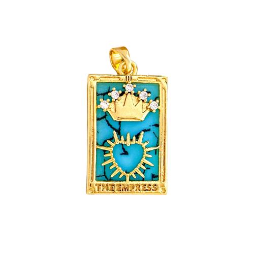 Cubic Zirconia Micro Pave Brass Pendants, plated, DIY & micro pave cubic zirconia & enamel, pendent size 14-15x24-27mm 