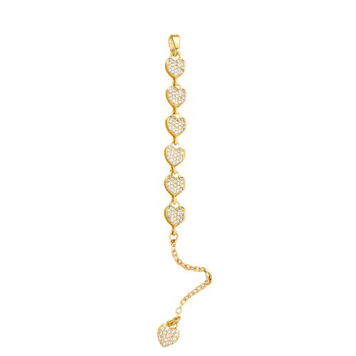 Cubic Zirconia Micro Pave Brass Pendants, plated, DIY & micro pave cubic zirconia, pendent size 6x(98-115)mm 