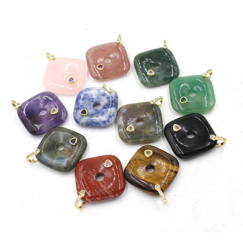 Gemstone Jewelry Pendants, Geometrical Pattern, polished, DIY & with rhinestone 