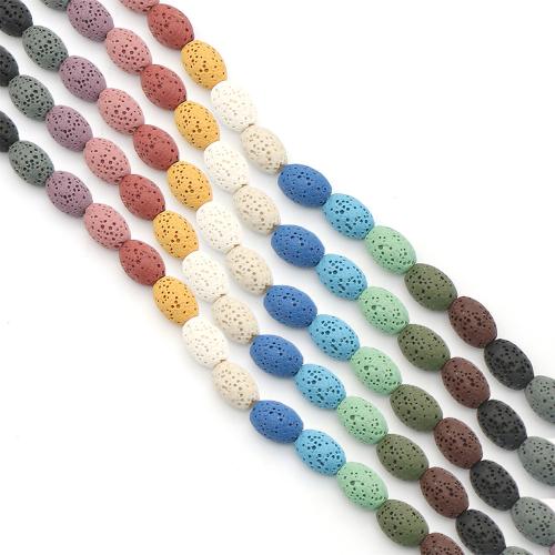 Dyed Lava Beads, Oval, DIY Approx 38 cm 