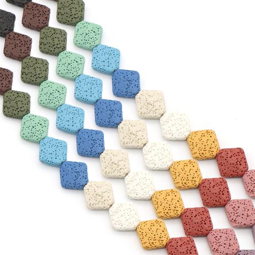 Dyed Lava Beads, Rhombus, DIY 