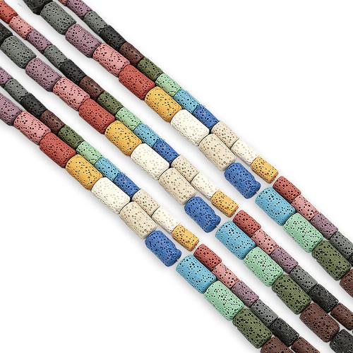 Dyed Lava Beads, Column, DIY Approx 38 cm 
