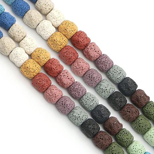 Dyed Lava Beads, Round, DIY 12mm Approx 38 cm 
