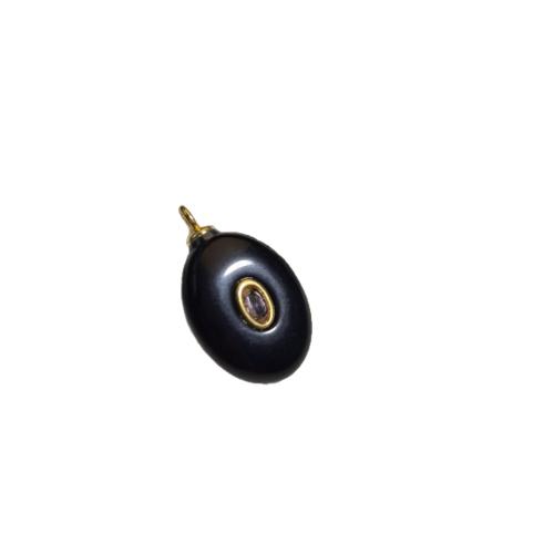 Gemstone Brass Pendants, with Brass, Flat Oval, DIY & micro pave cubic zirconia 