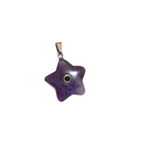 Gemstone Jewelry Pendants, with 304 Stainless Steel, Star, DIY & micro pave cubic zirconia 