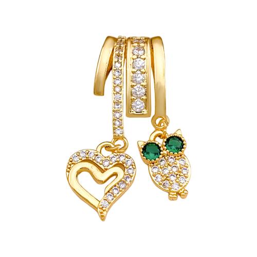 Cubic Zirconia Micro Pave Brass Pendants, plated, DIY & micro pave cubic zirconia 