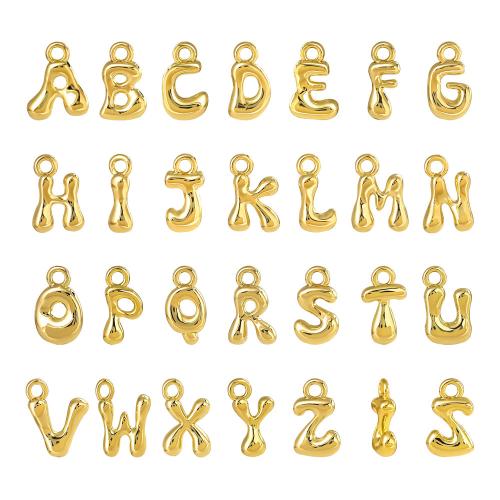 Zinc Alloy Alphabet Pendants, Alphabet Letter, gold color plated, DIY 