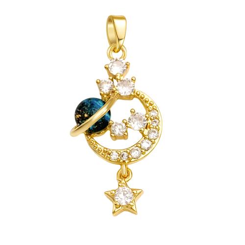 Cubic Zirconia Micro Pave Brass Pendants, plated, DIY & micro pave cubic zirconia 