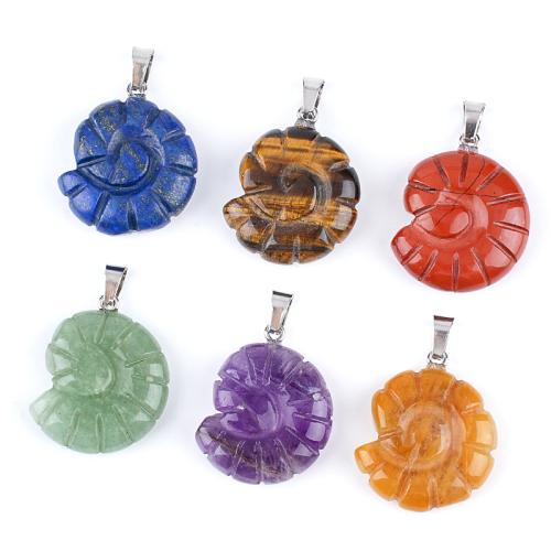 Gemstone Jewelry Pendants, Snail, Carved, DIY 