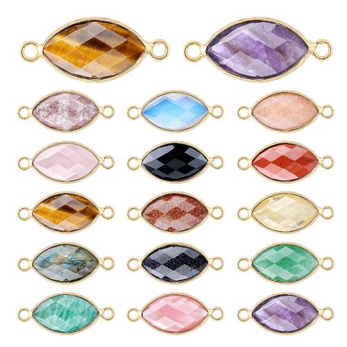 Gemstone Jewelry Connectors, Teardrop, plated, DIY & faceted 