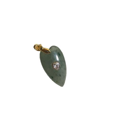 Gemstone Zinc Alloy Pendants, with Zinc Alloy, Heart, DIY & micro pave cubic zirconia 