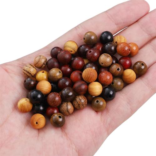 Painted Wood Beads, Round, DIY 