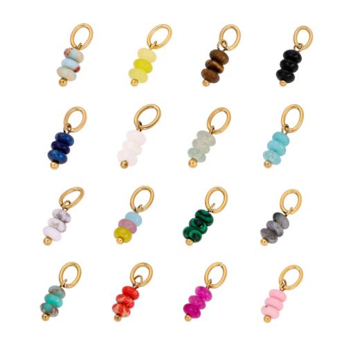 Gemstone Jewelry Pendants, 304 Stainless Steel, with Gemstone, handmade, DIY 