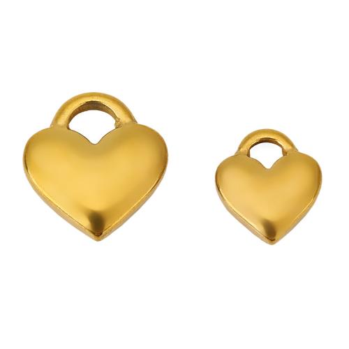 Stainless Steel Heart Pendants, 304 Stainless Steel, plated, DIY 
