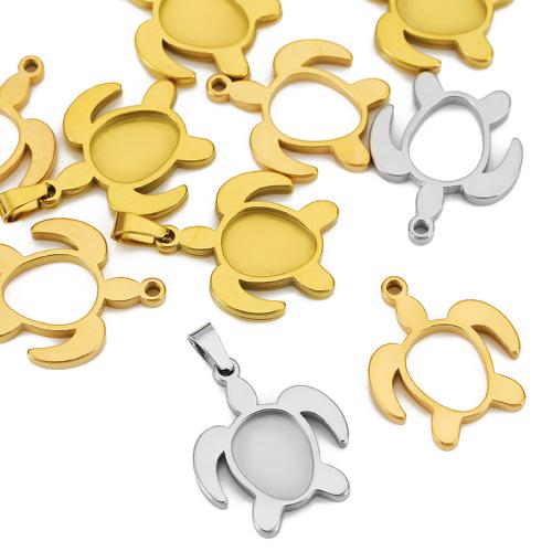 Stainless Steel Pendant Setting, 304 Stainless Steel, Turtle, plated, DIY 