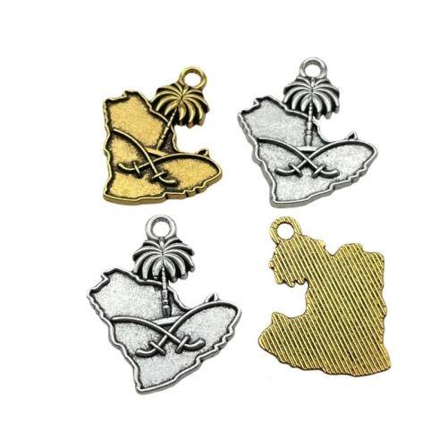 Zinc Alloy Jewelry Pendants, Map, plated, DIY 