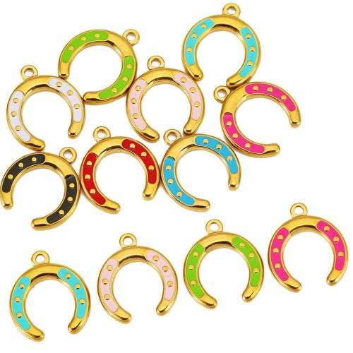 エナメル質のステンレス　ペンダント, 304ステンレススチール, アルファベットU, ゴールドメッキ, DIY, 無色 売り手 パソコン