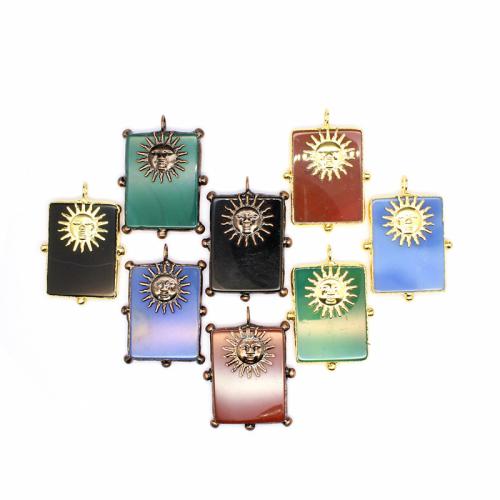 Mixed Agate Pendants, plated, DIY [